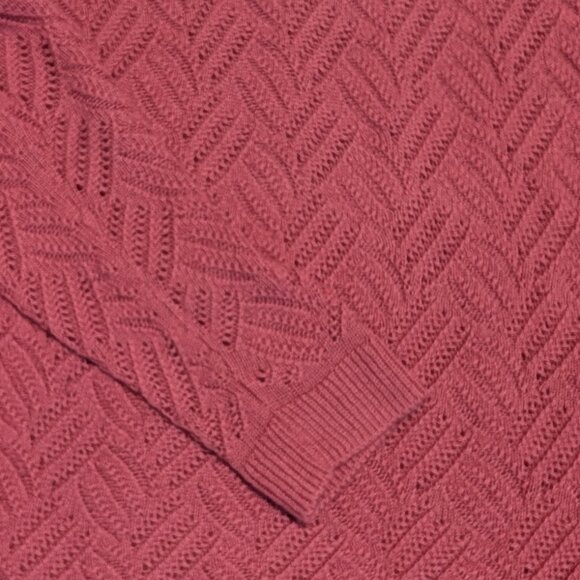 Talbot's Petite Pink Lace Sweater with Ruffle Neck, Size P - Picture 3 of 8